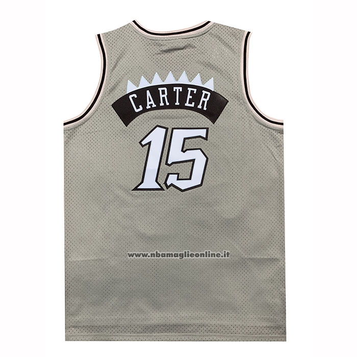Maglia Toronto Raptors Vince Carter No 15 Mitchell & Ness 1998-99 Grigio